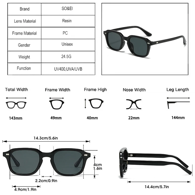 SO&EI Neue Quadratische Candy Farbe Frauen Sonnenbrille Retro Nieten Männer Trend Orange Sonnenbrille Shades UV400 – Detail 5