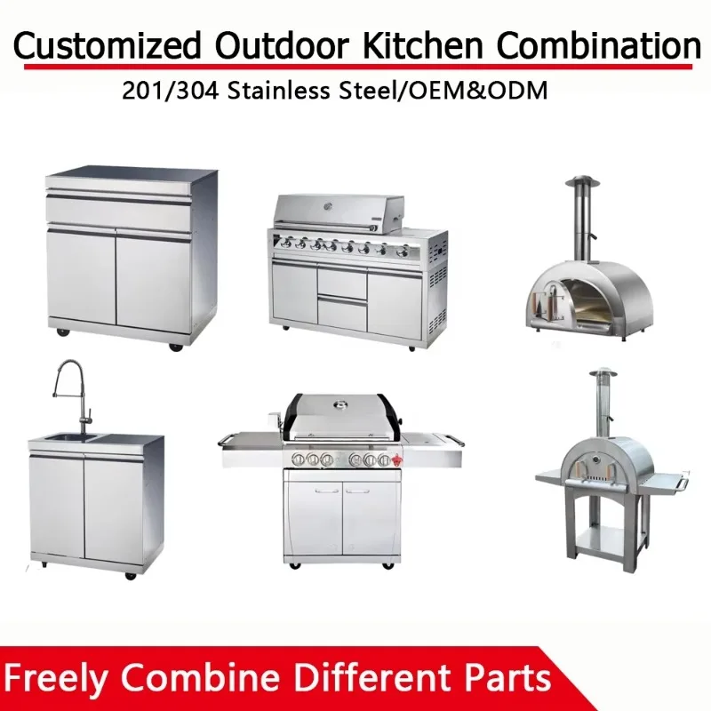 Custom Outdoor Kitchen Garden State Stainless Steel Outdoor BBQ Kitchen With Outdoor Grill XH