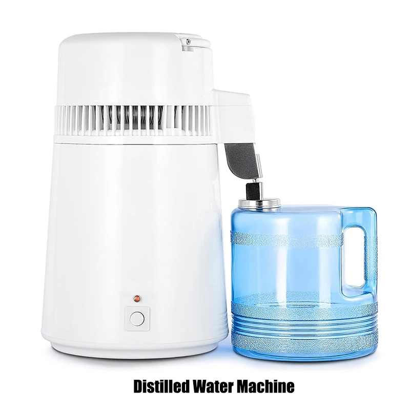 

750W 4L Water Distiller Purifier Filter Dispenser Heating Drinking Bottle Softener 304 Stainless Distilled Water Machine