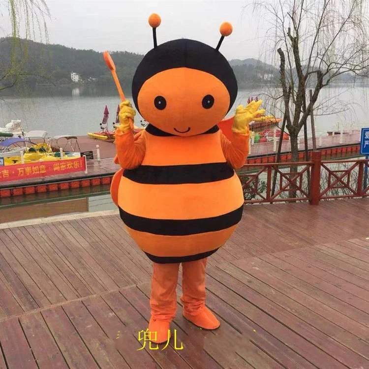 

Bee Mascot Costume Orange Bee Yellow Bee Mascot Adult Character Costume Cosplay for Halloween Chrismas Party