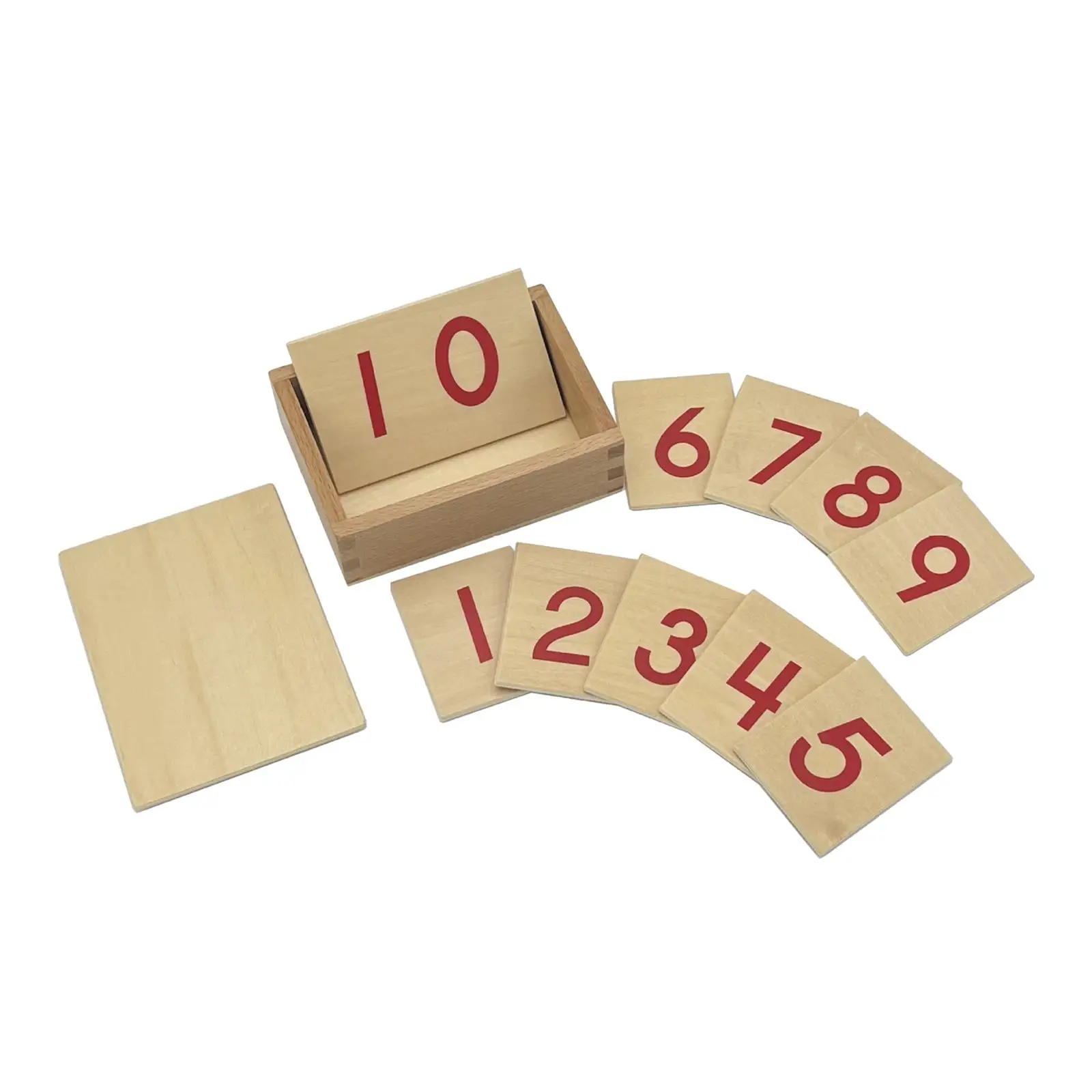 1-10 Learning Cards Montessori Wooden Number Cards for Kindergarten Childcare