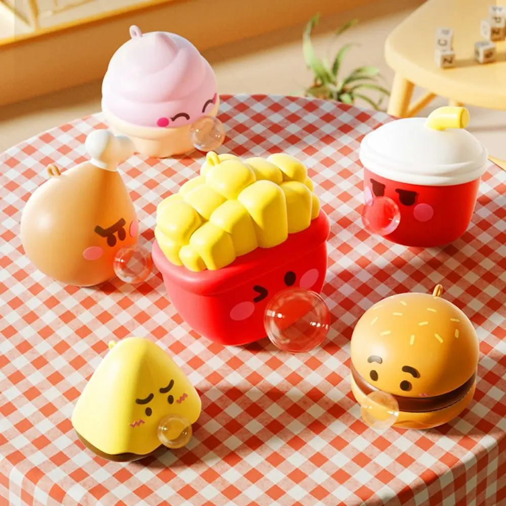 Silicone pop bolha squeeze brinquedos recuperação rápida batatas fritas hambúrguer dos desenhos animados comida squeeze brinquedos aliviar ansiedade relaxamento