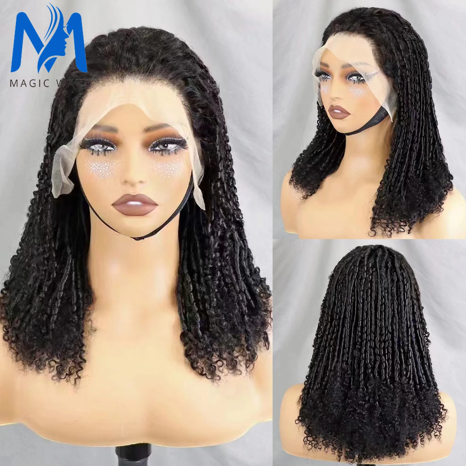 

Natural Black Glueless Chopstick Roll Curly Human Hair Wigs for Black Women Brazilian Remy Human Hair Wigs 13x4 Lace Frontal Wig