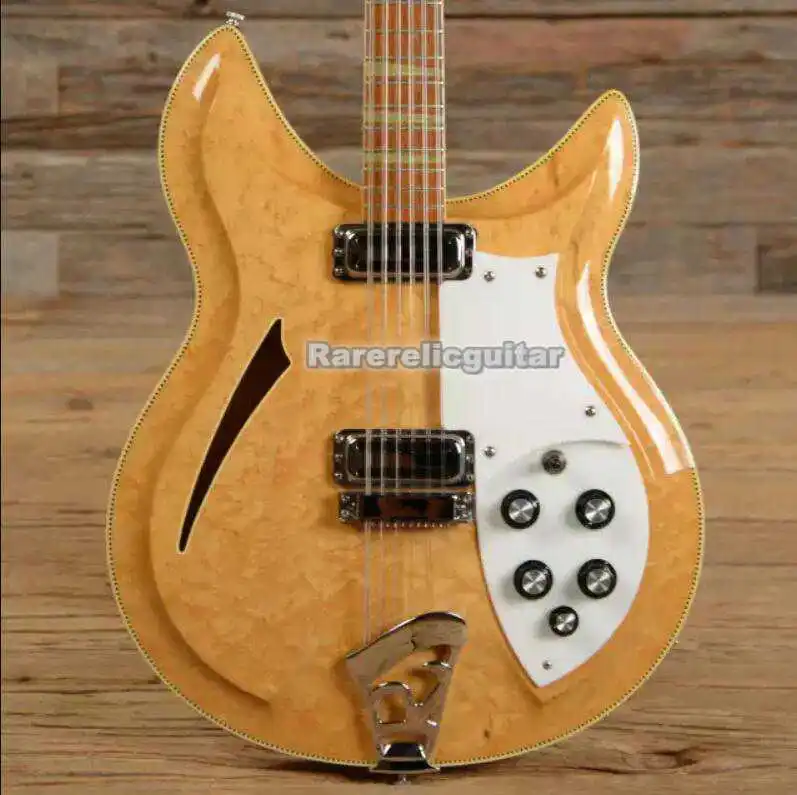 

Электрогитара 381, 12-струнная, натуральный корпус, верхняя и задняя деки из огненного клена, серебристая фурнитура