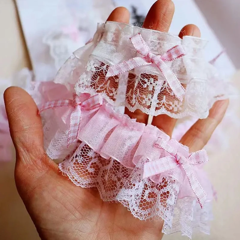 1 Yard mehrfarbiger Rüschen-Wellen-Schleifen-Stickerei-Spitzenstoffbesatz für Weihnachten, DIY-Kleider, Hochzeits- und Festdekoration, Näharbeiten und Reparaturen – Detail 5