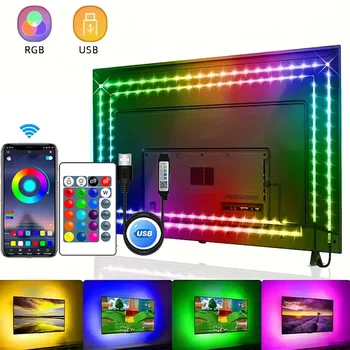 USB LED 스트립 빛 1-30M 5V RGB LED 조명 Diy 유연한 램프 테이프 리본 다이오드 Luces Led TV 백라이트 룸 장식 조명