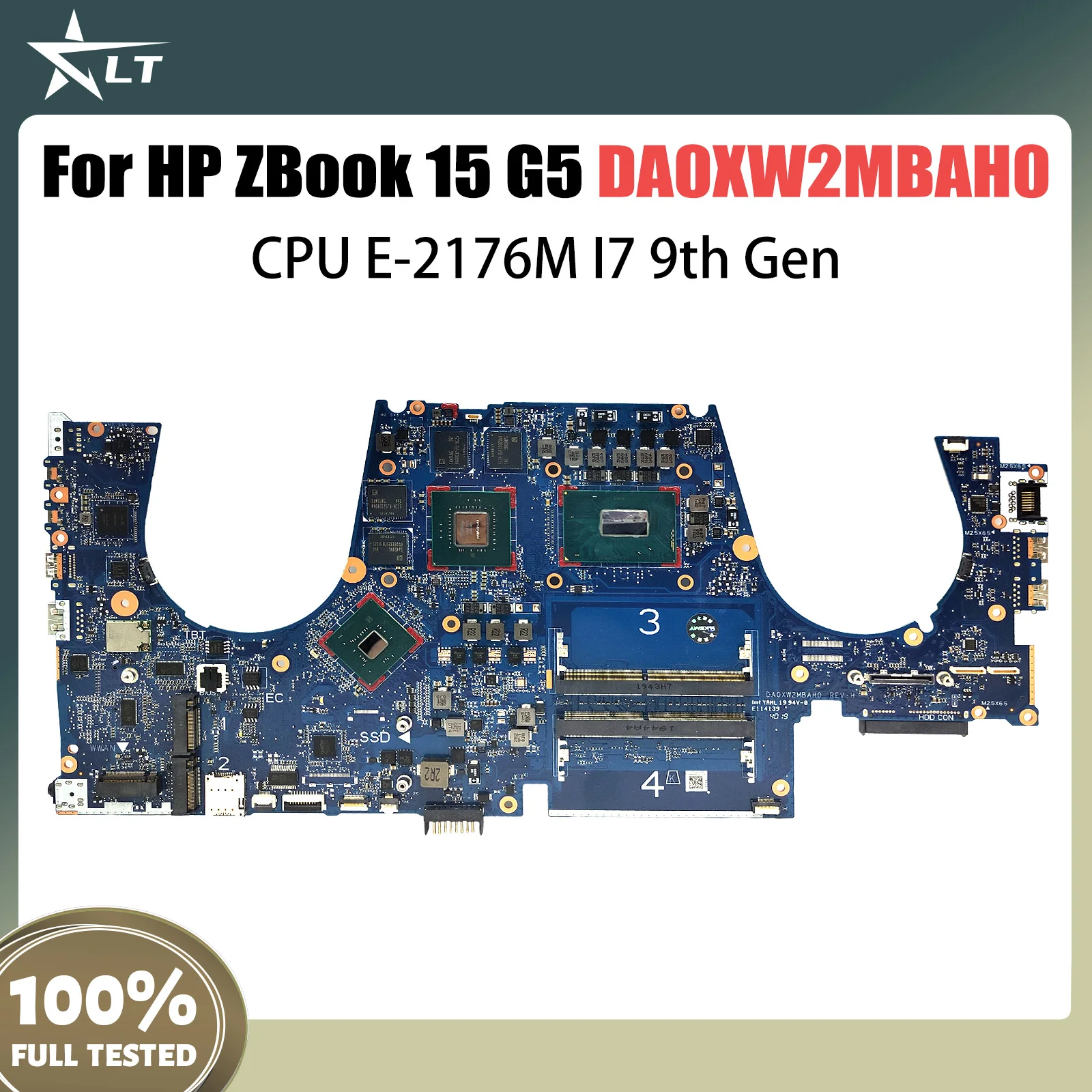 DA0XW2MBAH0 Mainboard For HP ZBOOK 15 G5 Laptop Motherboard With I7-9850H I7-9750H E-2176M CPU Test OK