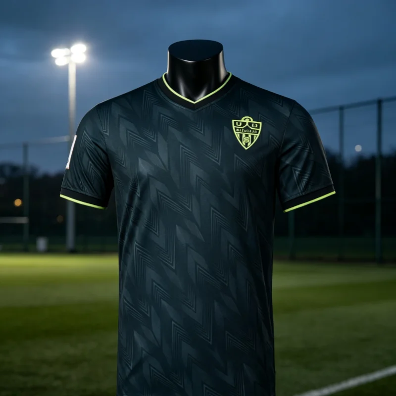 Almeria Fußballtrikot im Familienstil, schnelltrocknend, 3D-gedrucktes Trikot, für Spiele, Training, täglichen Sport, kurzärmelig – Detail 4