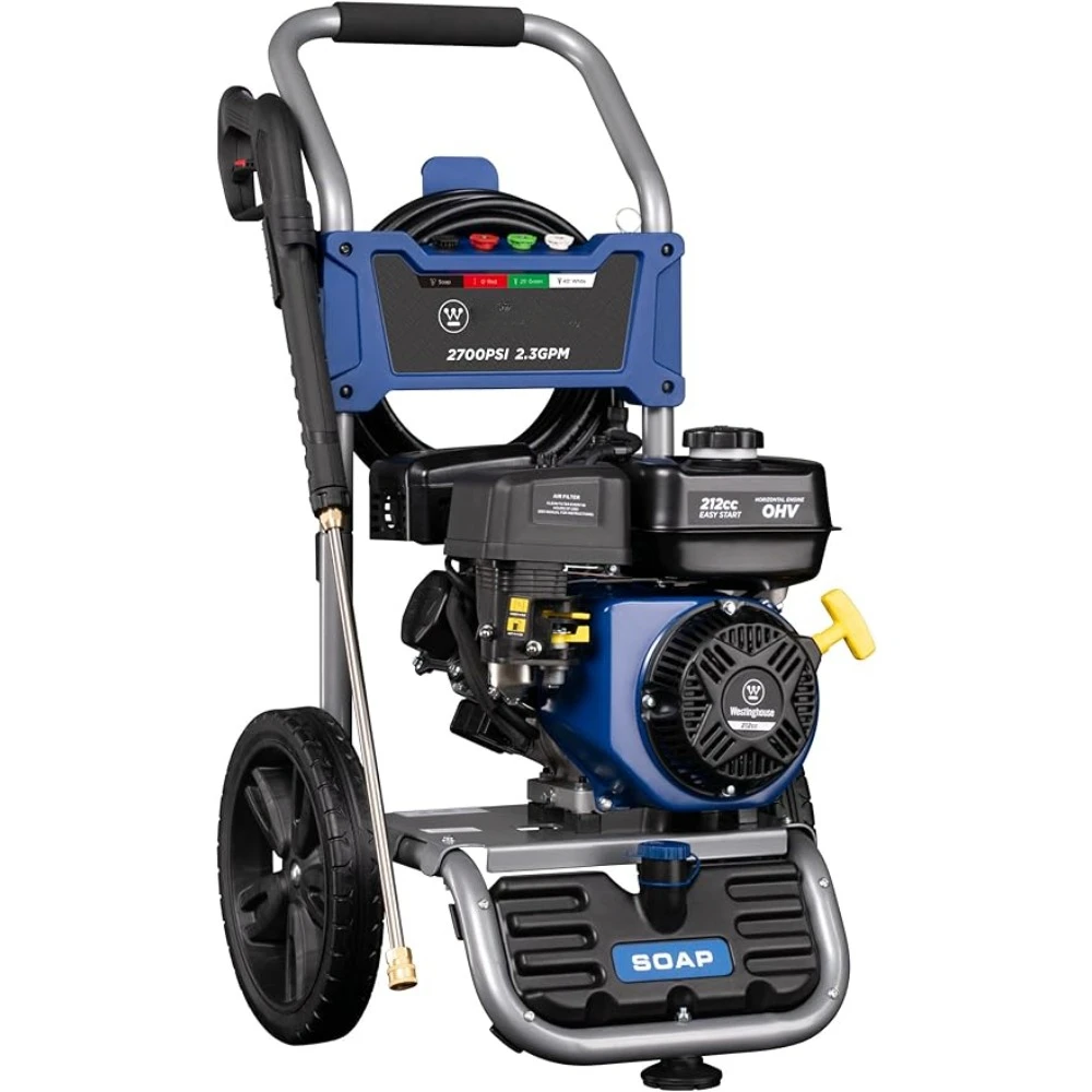 

WPX2700 Gas Pressure Washer, 2700 PSI and 2.3 Max GPM, Onboard Soap Tank, Spray Gun and Wand, 4 Nozzle Set, CARB Compliant