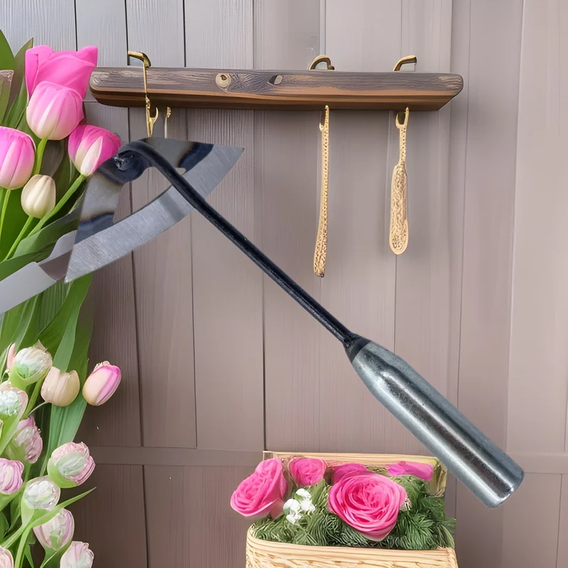 All Steel Hand Hoe Hardened Rust Resistant Weeding Digging Tool Portable Garden Hoe For Backyard Vegetable Garden Planting Use