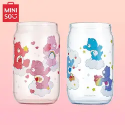 Miniso Care Bears Kawaii High Boron Glass Cup Coffee Milk Cup Large Capacity Water Cup Heat-Resistant Christmas Gift For Girls