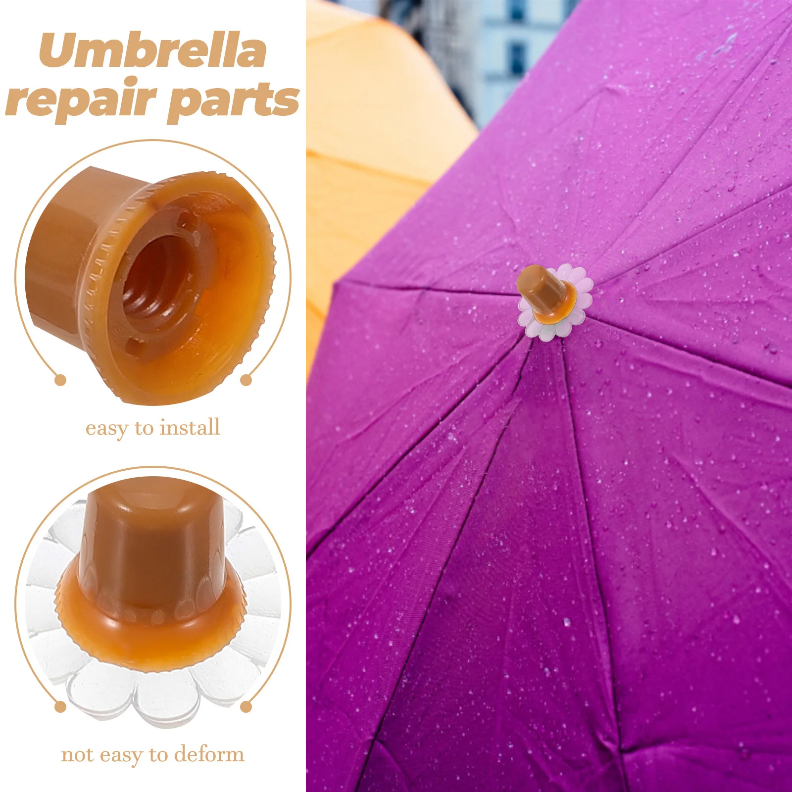2 مجموعات مظلة القمم حامي البلاستيك تلميح غطاء للمطر مظلة الشمس إصلاح الملحقات خفيفة الوزن دافئ صالح استبدال قبعات