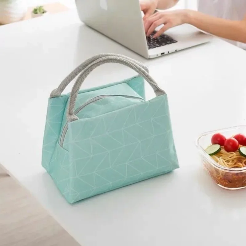 Lunch Bag Handy Lunch Box Keep Warm Storage Bag Lunch Handbag Simple Modern Oxford Fashion New Wave