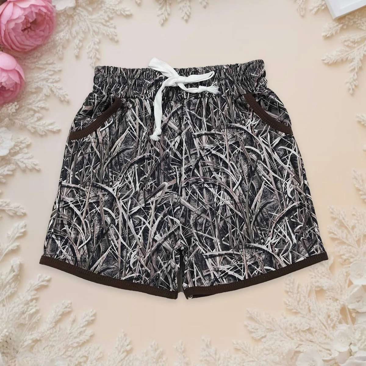 

Hot Sale Kids Baby Boy Leaves Camo Print Pocket Shorts Hunting Spring Summer Infant Toddler Boutique Children Clothing Wholesale