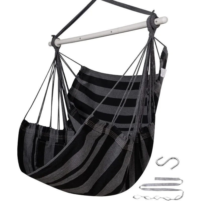 

Hammock Chair Swing (500 lbs Max) - Hanging Hammock Chair Rope Swing Indoor for Bedroom