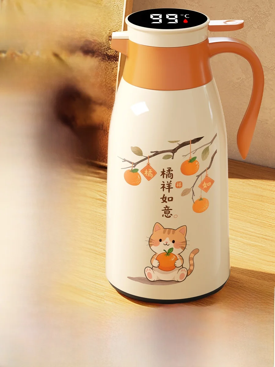 

Hoinvaet Large Capaci Thermal Flask 72 Hours Hot Water Bottle Home Use Insulated Water Pot Modern Simple Sle for Office