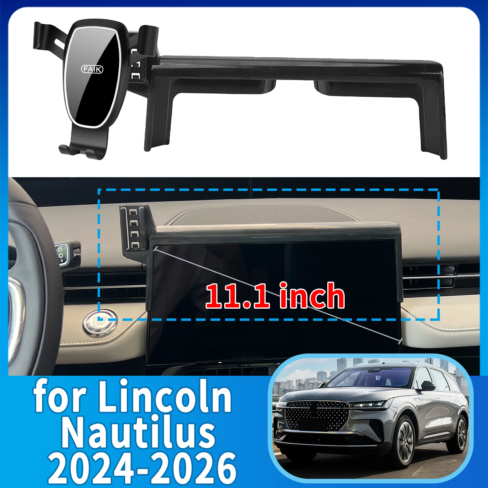 

fit for Lincoln Nautilus 2024 2025 2026 Anti-Shake Screen Base Phone Holder Mount Stand ​​ Dedicated Car​​ accessoires
