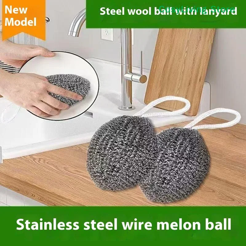 

1/3/6PCS Stainless Steel Dishwashing Balls Grease Removal Tool Steel Wool Ball For Heavy-duty Remove Grease Burnt Stains Kitchen