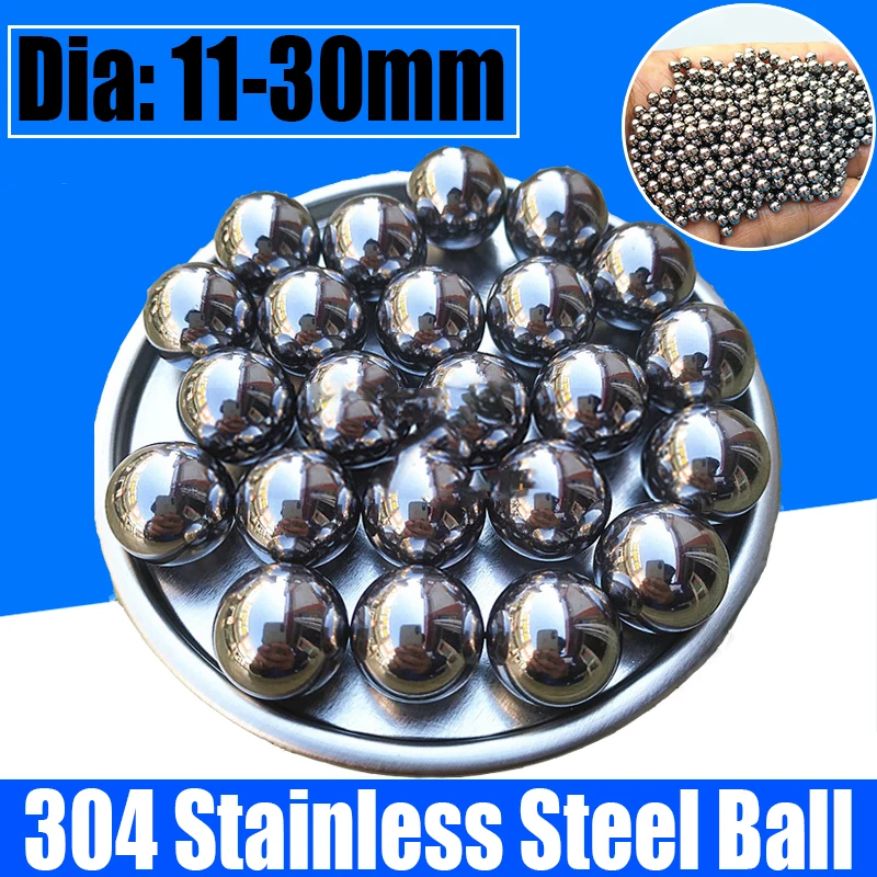 

1-3PCS 304 Stainless Steel Ball High Precision Bearing Steel Beads Smooth Solid Bead Ball Dia 11mm-30mm