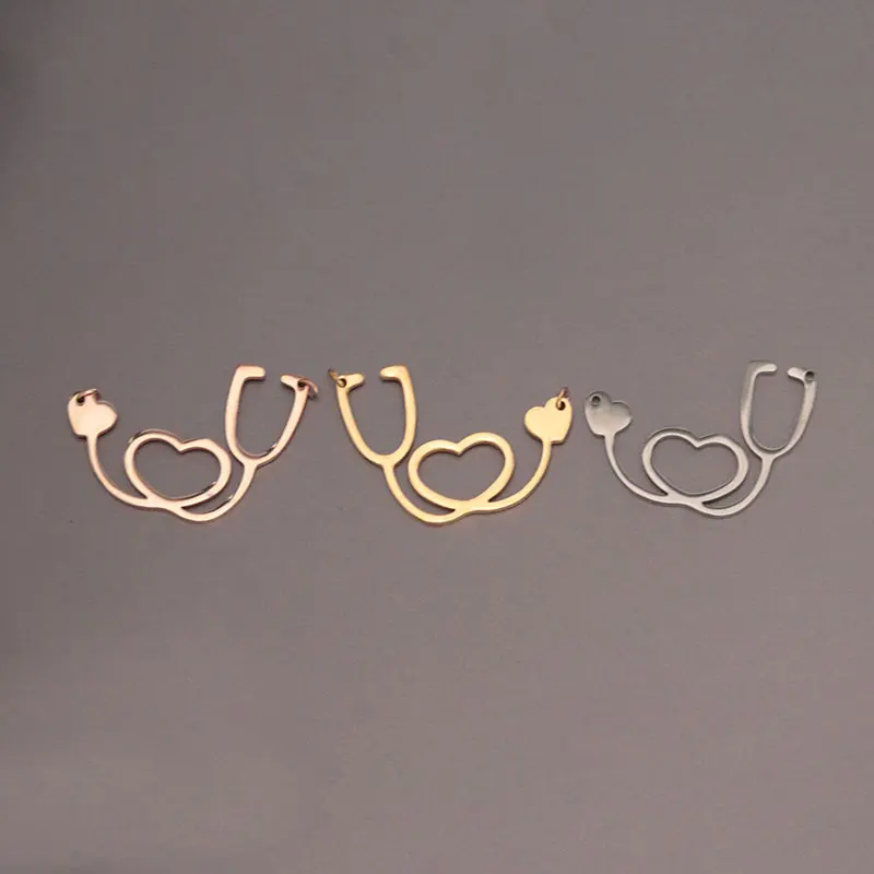 10pc/lot DIY Big Charms ECG Stainless Steel Pendant For Jewelry Accessories Making Parts Customized Items Are Welcomed Low MOQ