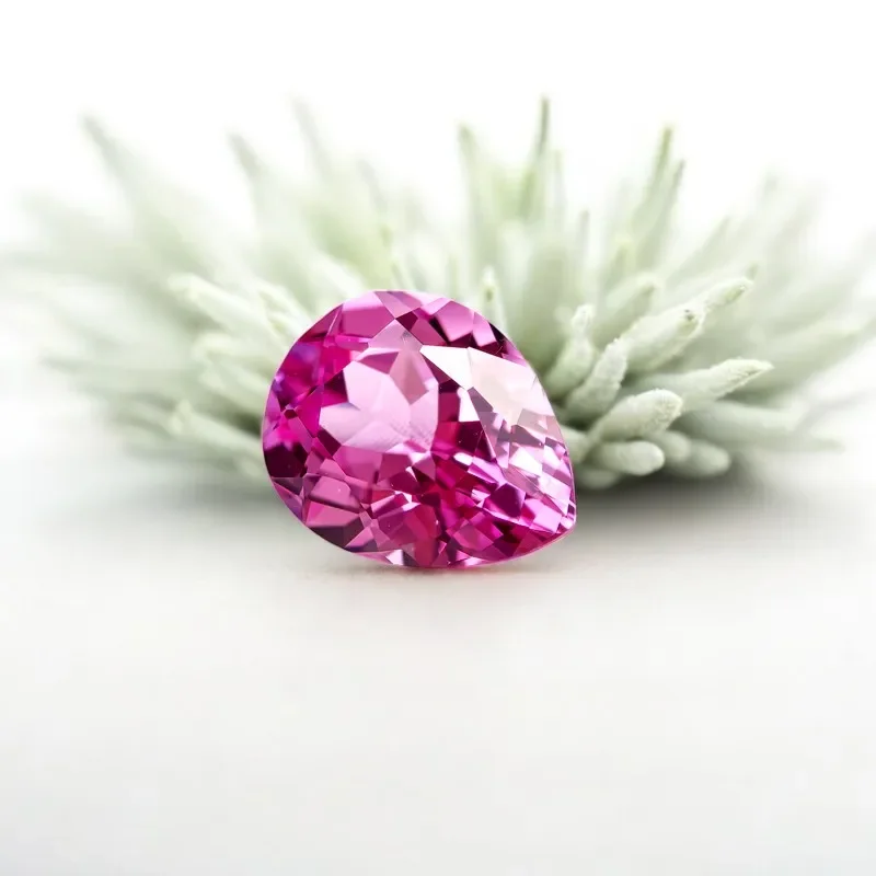 

Сапфир грушевидной формы розового цвета, выращенный в лаборатории драгоценный камень, расширенные материалы для изготовления ювелирных изделий, несколько форм на выбор с сертификатом