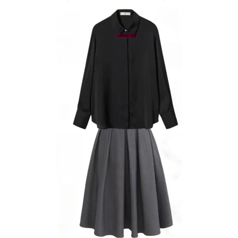 Anime Yamada Ryō Cosplay Costume Black Long Sleeves Tops Skirt Wig Suit for Women Daily Set Halloween Carnival Party Outfit