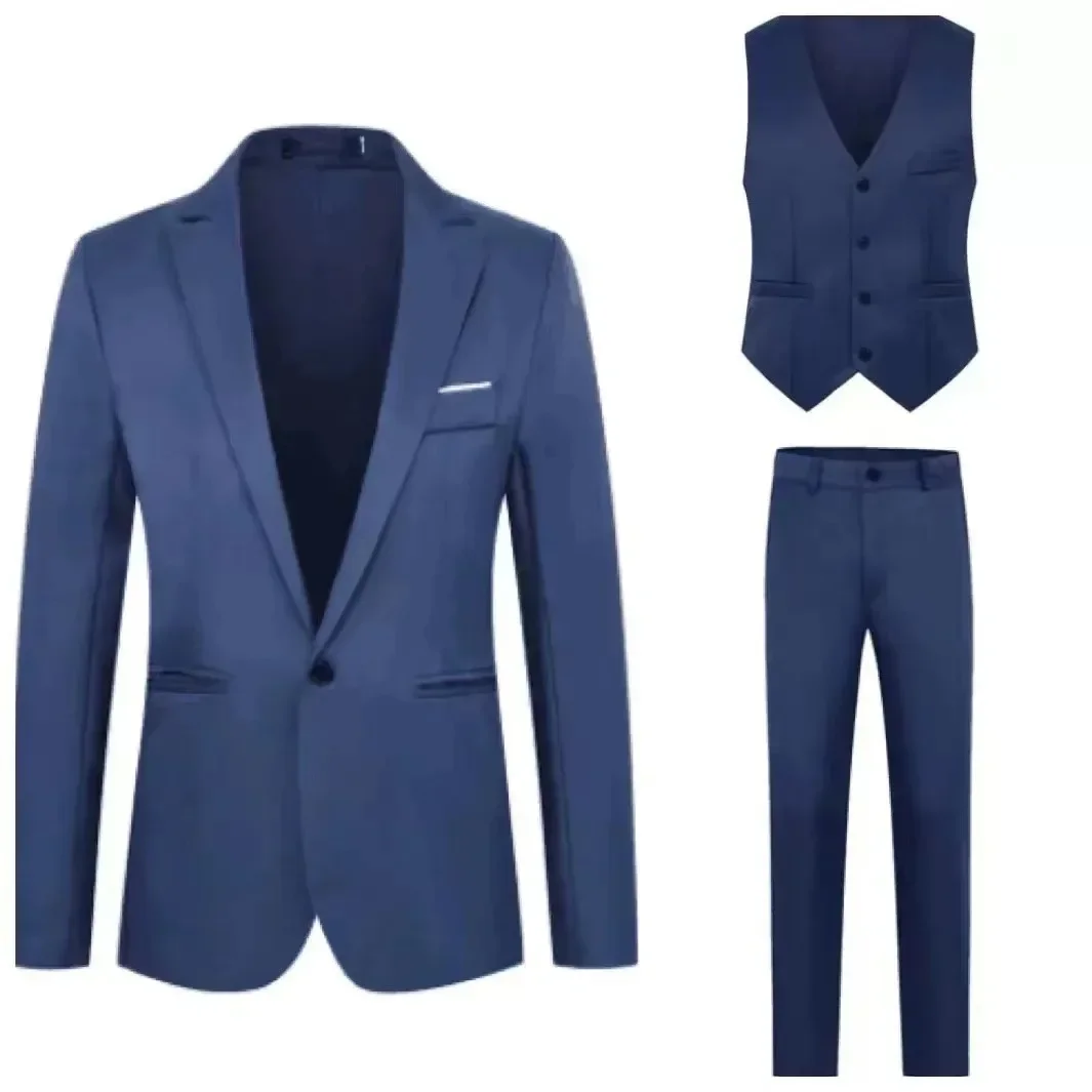 Men Suits Wedding 3 Pieces Elegant 2 Outfit Set Blazers Fashion Luxury Business Classic Jackets Vest Pants 2024 Formal Clothing