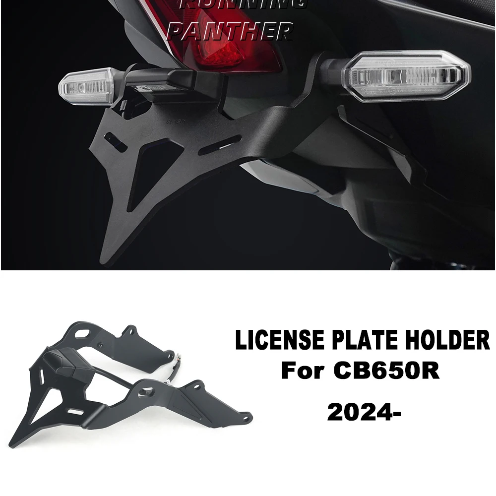 Motorcycle Rear Short Tail Stock Tidy License Plate Holder Tailstock Bracket LED Light For Honda CB 650 R CB 650R CB650R 2024-UP