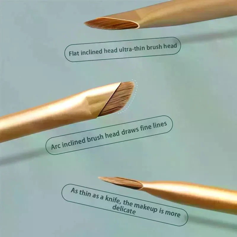 Upgrade Eyeliner Eyebrow Brush Slanting Flat Sickle Blade Eyeliner Brushes Wool Fiber Eye Brow Contour Professional Makeup Tools
