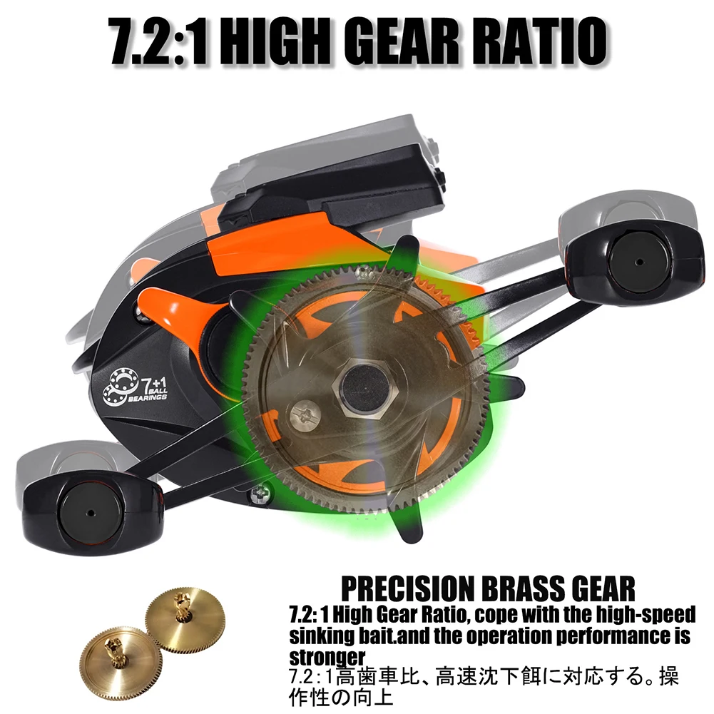 7.2:1 Bite Alarm Digital Fishing Reel Left/right Hand Baitcasting Line Counter Depth Position Rechargeable Fishing Reel