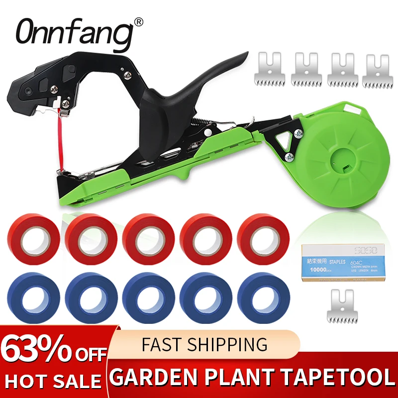 

Onnfang TOP Garden Tools Hand Tying Machine Lightweight Tapetool for Packing Vegetables Grapes Tomatoes Cucumbers Stem Strapping