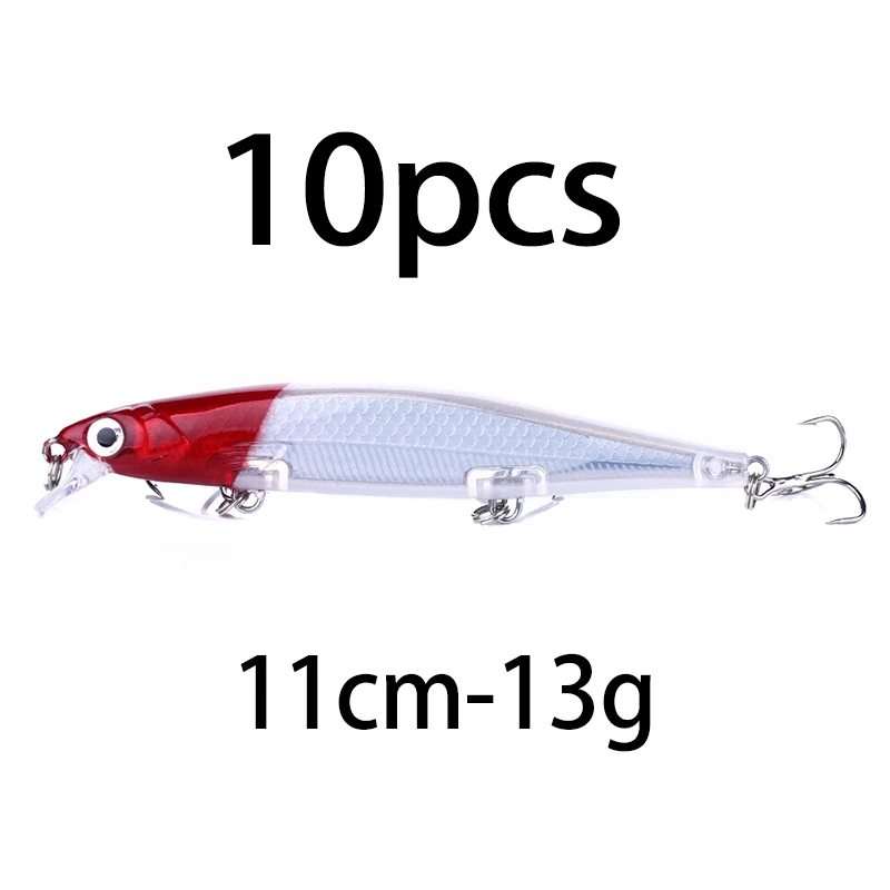 1 Stück Minnow Trolling Angelköder Laser-Hartköder 3D-Augen 11cm 13g Wobbler für Barsch, Hecht, Wolfsbarsch, Sinkender Jerkbait