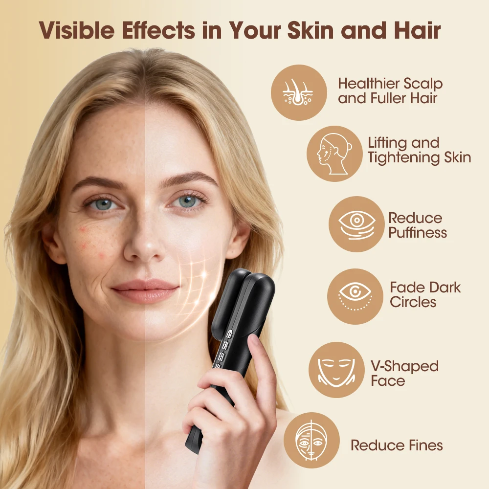 4-in-1 Multi-Functional Beauty Device Handheld Electric Scalp Massage Comb Hair Care Comb Facial Skin Beauty Tools for Face Body