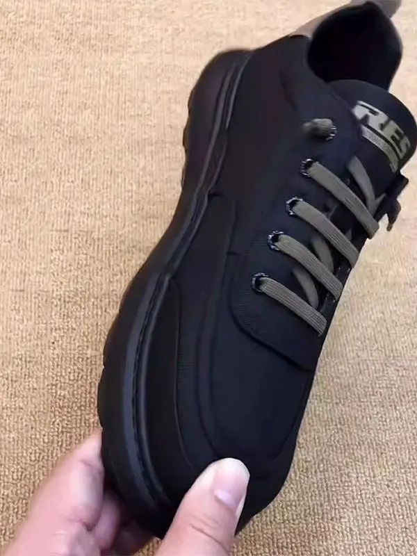 Comfortable Tech Fabric Men's Casual Shoes Autumn Winter New Style Fashionable Versatile Low Top Glue Stick Shoes round Toe T...