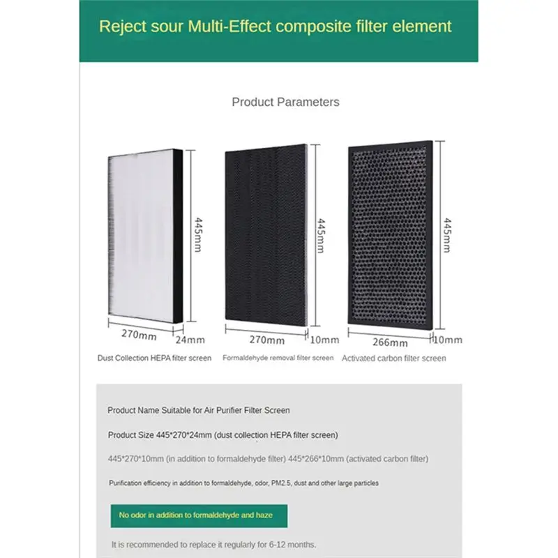 

(A25M) HEPA Filter and Activated Carbon Filter Set for Sharp KC-CG60-S KC-CG60-T KC-CG605-T Air Purifier Parts