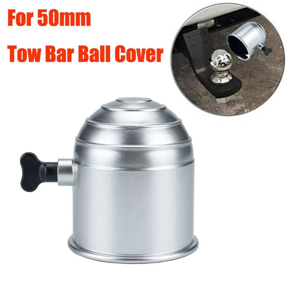 Car Tow Ball Cover Caravan Hitch Lockable Key Plastic Protector With Screw 1pcs Black/Silver Ships 50mm Bar Useful