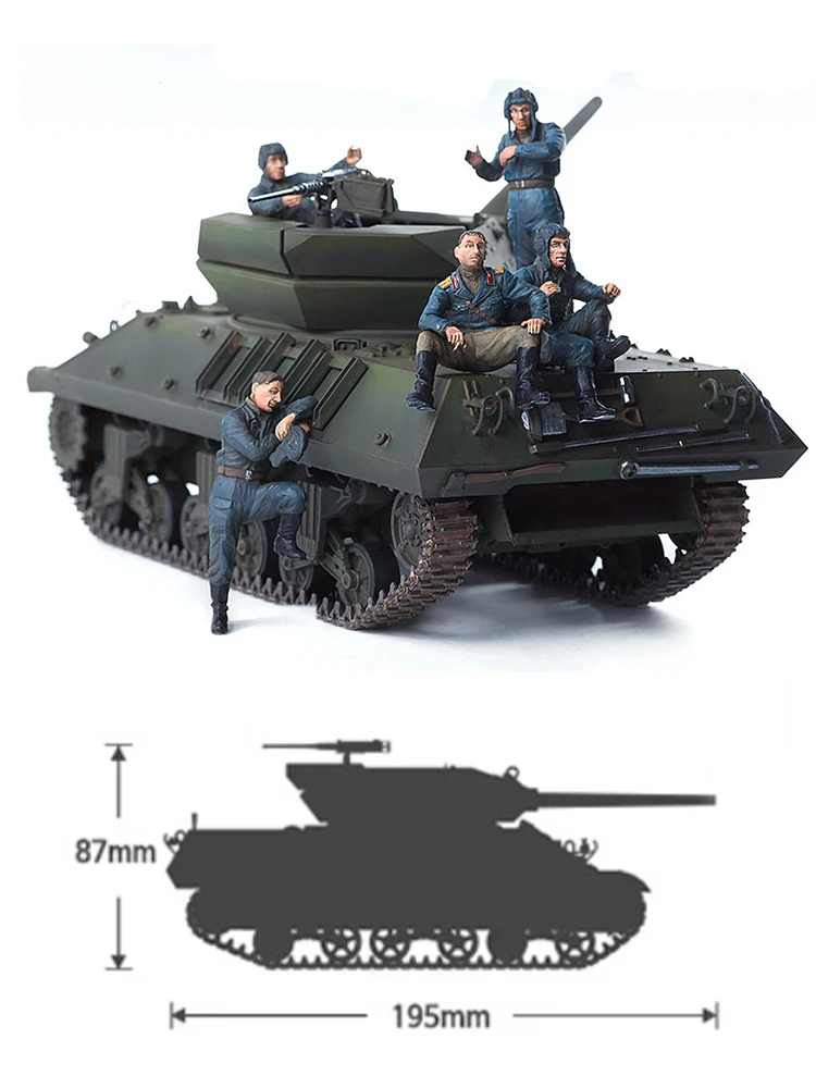 Academy Assembly Tank Model Kit 13521 USSR M10 Tank Fighter Vehicle with 5 figures 1/35