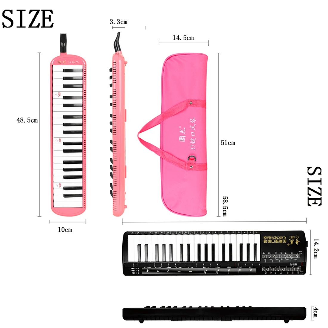 37 Key Melodica Adult Beginner Players Portable Tone Piano Mouth Organ Harmonica Pianica Melodica Keyboards Instrument