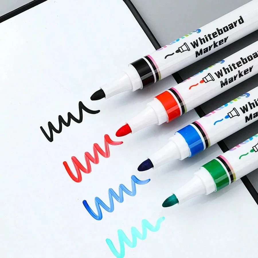 1/4/10pcs Erasable Whiteboard Markers 4 Colors Red Blue Green Black Water-Based Pens for Teaching Writing Office F7932