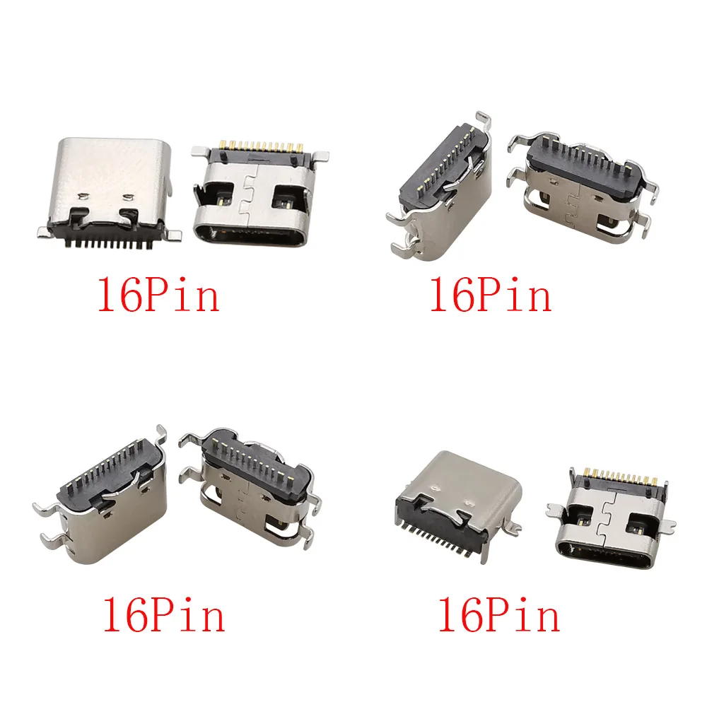 10Pcs USB Connector Type C Female Charging Port Jack 2P/6P/16P/24 Pin Soldering PCB SMD SMT DIY USB-C Socket Adapter