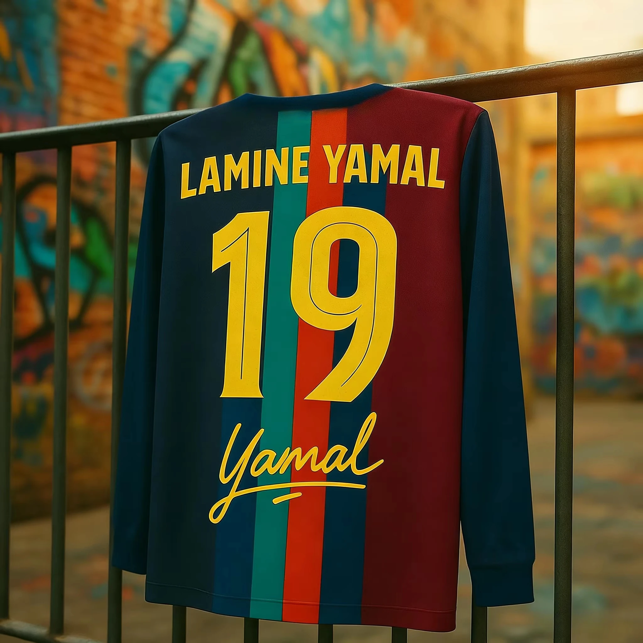 2026 Hot Selling Lamine Yamal Fan Edition Commemorative Jersey Breathable Quick Dry Sweat Wicking Long Sleeves for Sports Kids