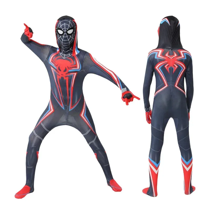 

2025 New Superhero 2099 Miles Morales for Kids Game Cosplay Costume Bodysuit Halloween Jumpsuit fo ★★★