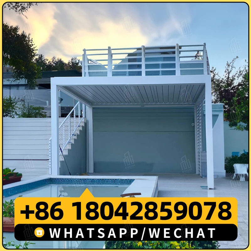 YOUYA The Manufacturer Customized Waterproof Aluminium Outdoor Pergola With Glass Door