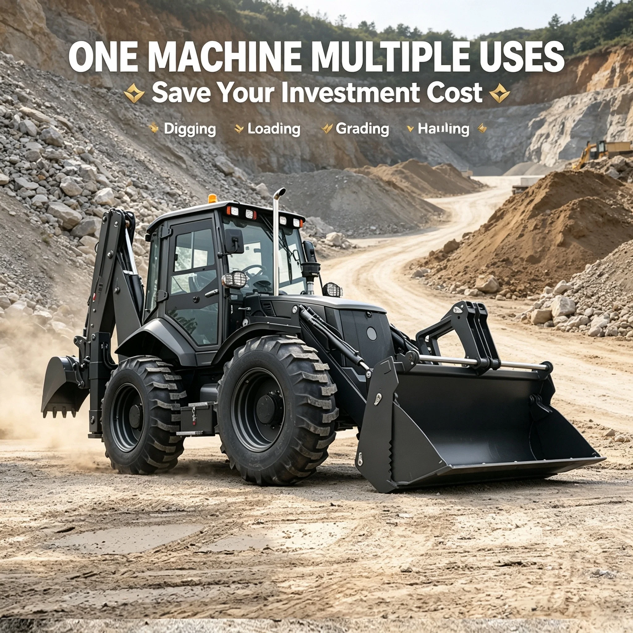 Industrial‑grade shock‑proof durable Backhoe Loader, Engineering Loader, Utility Backhoe