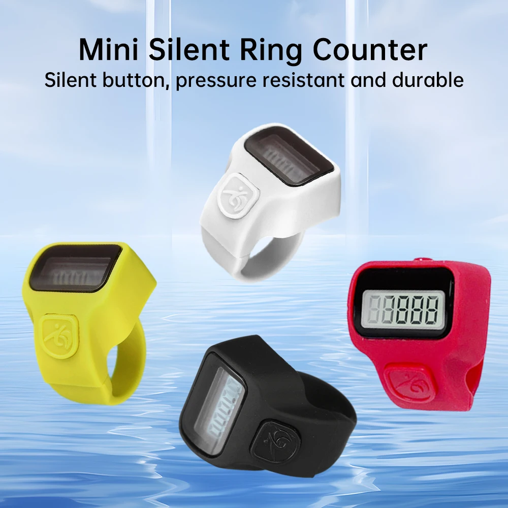 LED Counter Electronic Finger Clicker Smart Ring Click Lap Counter Event Clicker Finger Counters Golf Lap Counting 5 Digital