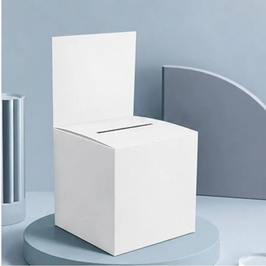 6Pcs Smooth Surface Paper Lottery Box Versatile Raffle Donation Ballot Prayer Card Box for Office Meeting Party Event Game Night