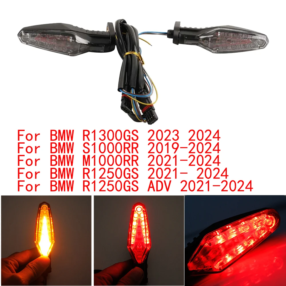 R1300GS 2024 LED بدوره إشارة مؤشر الذيل ضوء الفرامل وامض لسيارات BMW F900GS S1000RR M1000 S1000 R RR XR R1250GS ADV 2023