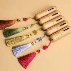 10/30/50pcs 5ml Empty Natural Bamboo Wood Roll On Ball Bottle With Window Essential Oil Sub-bottling Perfumes Roller Bottle