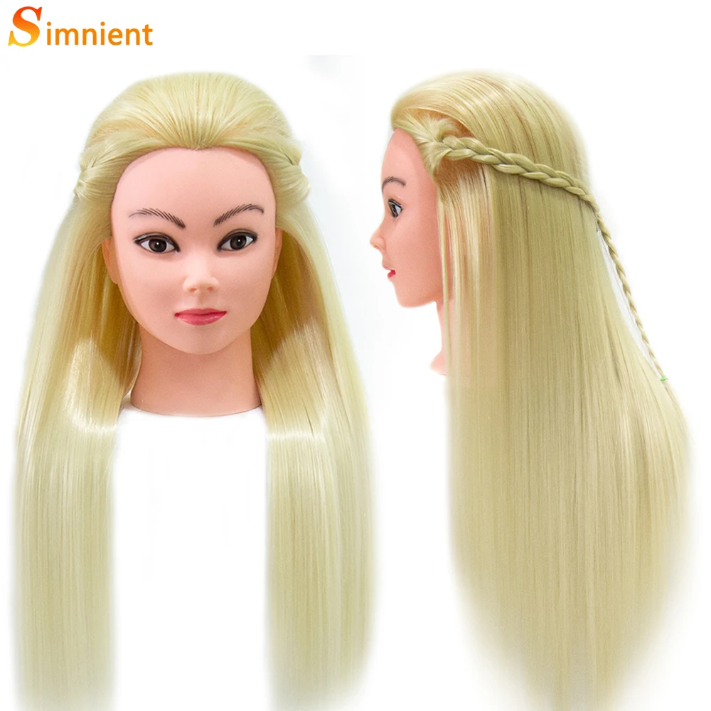 Simnient 70cm Colourful Synthetic Hair For Dolls Tress Mannequin Head For Hairstyles Hairdressing Braiding Training Dummy Doll