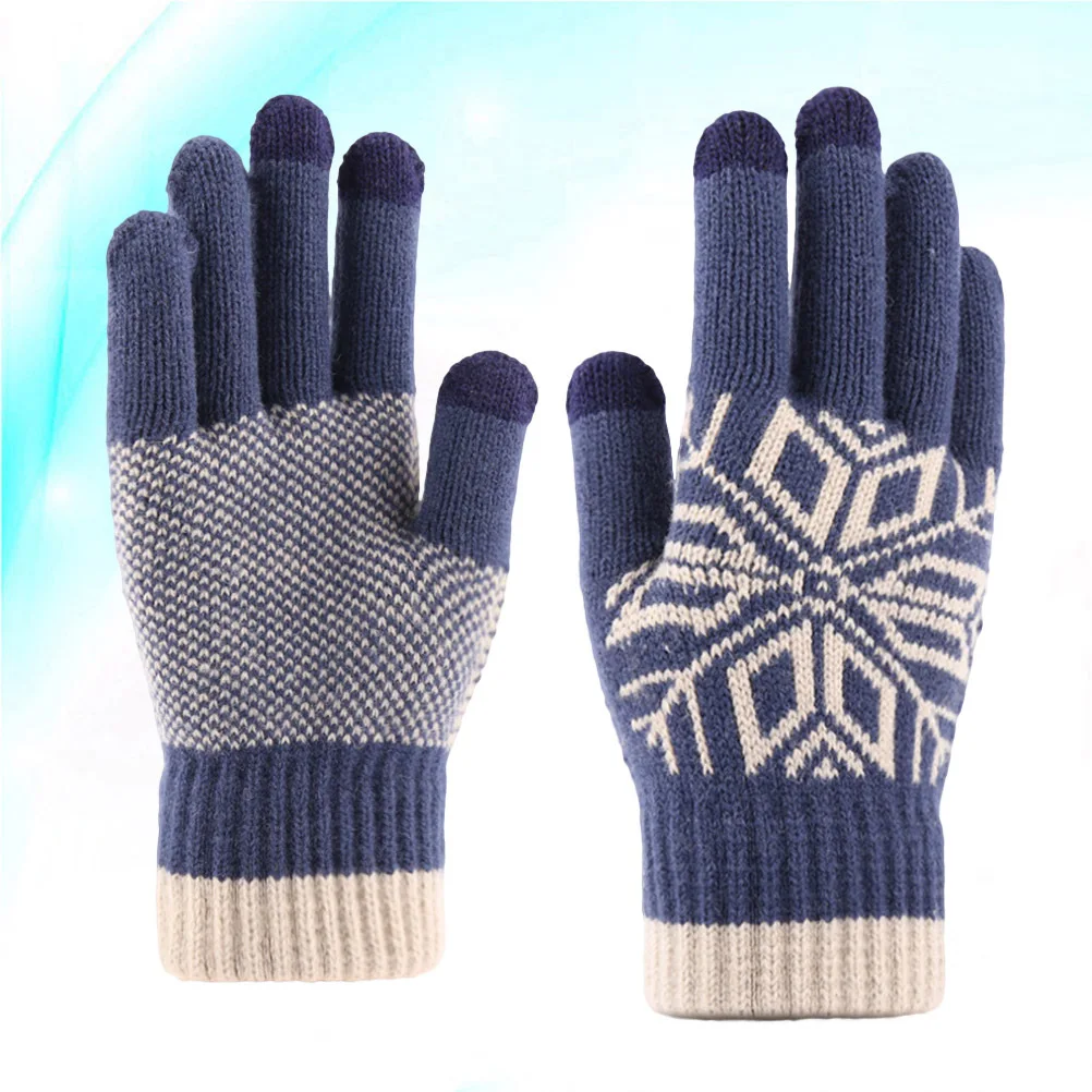 

Warm Jacquard Gloves for Winter Touch Screen Nail Thermal Touchscreen Knitted Miss Men